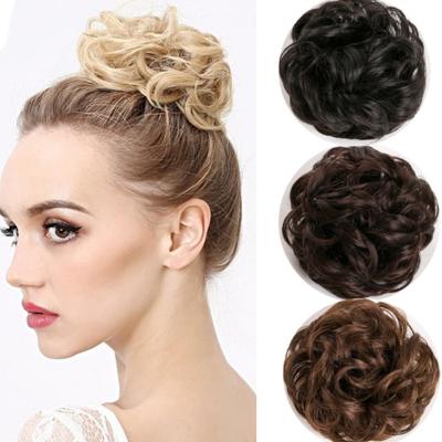 China Hot Selling Messy Bun Ring Synthetic Hair Bun Curly Loose Wave Messy Scrunchies For Women Elastic Hair Bands Accessories for sale