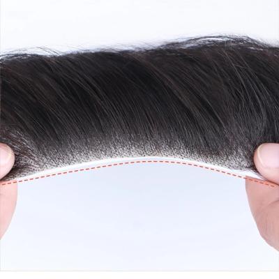 China Wisdom 100% Straight Front Men Toupee Hair Piece For Men V Style Front Toupee Wig Remy Hair With Low Thin Skin Natural Hairline for sale