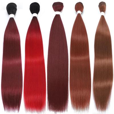 China Tangle Hair Wisdom Straight Hair Extensions Heat Resistant Synthetic Hair Bundles Brown Colored High Temperature Blonde Hair for sale