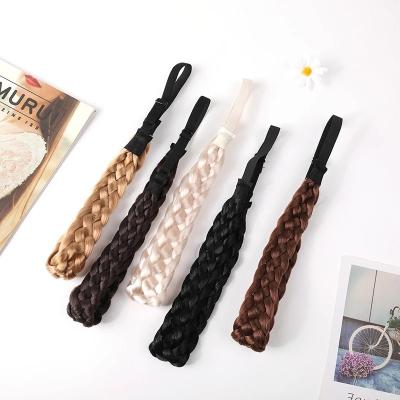 China Cosplay Wisdom 3.5cm Wig Wide Synthetic Twist Hair Braid Paint Bohemian Headbands For Women Girls Hair Accessories for sale