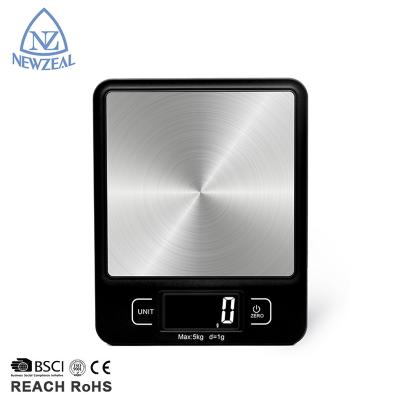 China Weight Measuring 2021 Stainless Steel Electronic Food Weight Scale 1G 5Kg Digital Kitchen Scale Low Price for sale