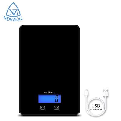 China Wholesale USB Rechargeable Weight Measure Food Weighing LCD Display 5Kg Digital Electronic Kitchen Scale For Home for sale