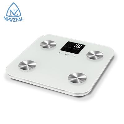 China Water Content Household Body Fat Measurement Monitor And Weigh Scale 180Kg Electronic Glass Personal Body Scale for sale