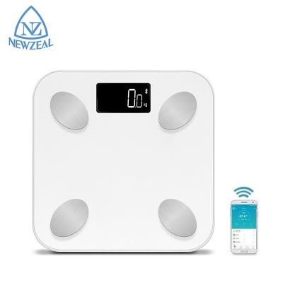 China AAA Viable Ultra Thin Batteries 180Kg Digital White Scale Smart Measures With Aifit App for sale