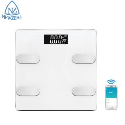 China Water Content Measuring Durable Glass Panel 180Kg Digital Bathroom Person Scale With BMI Body Fat Analyzer for sale