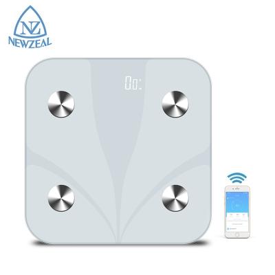 China New Design Smart Glass Intelligent Electronic Platform Bedroom Weightless App Weighing Wifi Body Scales for sale