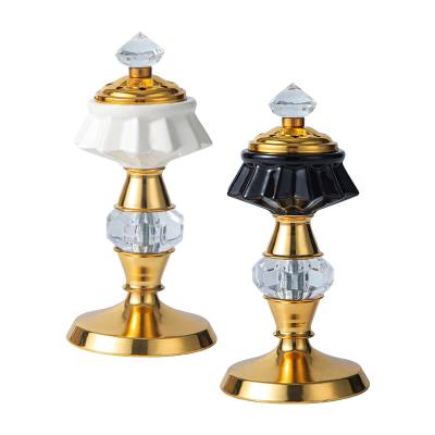 China Hot Sale Custom Designed Arabic Aroma Burner Sets Ceramic Incense Holder Metal Opens Censer for sale