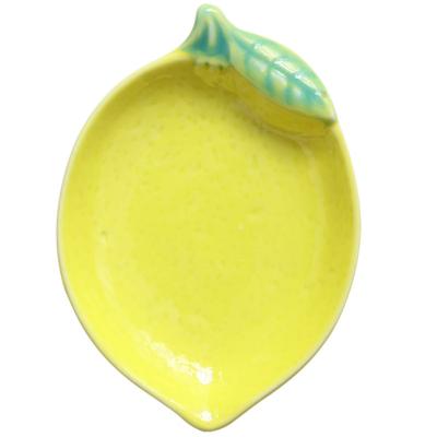 China Sustainable Makers Head Lemon Shape Household Belle Ceramic Dish for sale