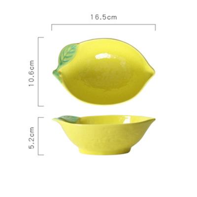 China Sustainable Ceramic Tableware Creative Lemon Modeling Lovely Personality Bowl for sale