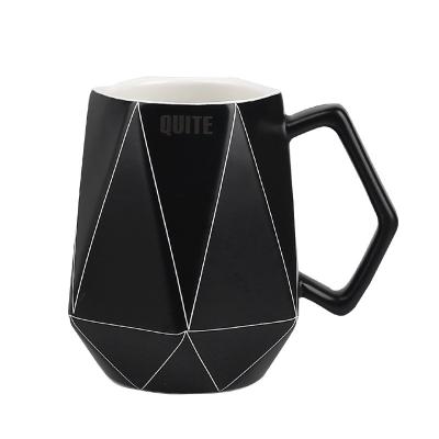 China Viable Ceramic Creative Mug Geometric Design Custom Interesting Coffee Mug for sale