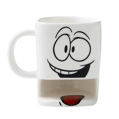 China Viable High Quality Ceramic Cookie Cup Funny Cookie Mug With Decorative Printing for sale