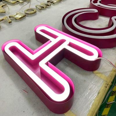 China Custom Buildings Neon Sign Board With Stainless Steel Frame Acrylic Neon Lights Sign Custom Shop Led Signage Neon Decoration for sale