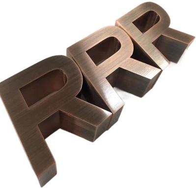 China Buildings Indoor&outdoor Customizing Bronze Stainless Steel Metal Wall Letter Logo Sign Store Sign Advertising Logo For Mall for sale