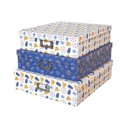 China New Handmade Paper Storage Bins With Lids Cardboard Ornament Box for sale