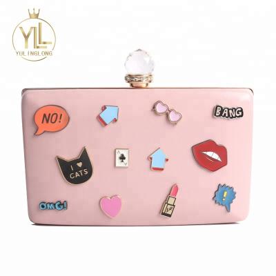 China ENGLAND STYLE Cute Crystal Clutch Bag PU Evening Purse In Evening Clutch Bag for sale