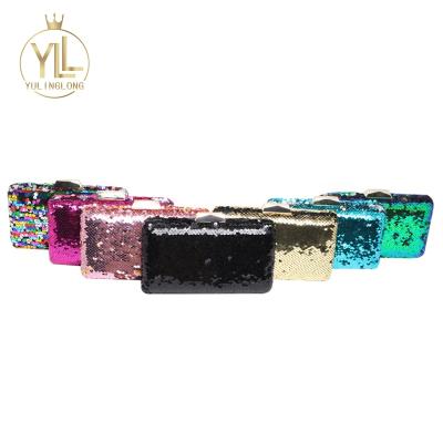 China Handbag Double Color Sparkly Glitter Sequins Evening Clutch Bag Shoulder Bag For Girls for sale