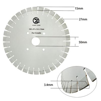 China Granite Hubei Qianzhao Supplier 14inch Main Slot Cutting Diamond Granite Saw Blades Short Teeth Segment 50mm Inner Hole for sale