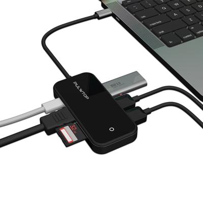 China Aluminum+ABS Broway 7 in 1 Type C Adapter USB C Hub USB C to PD HDMI USB 3.0 Hub SD TF Card Reader Adapter for sale