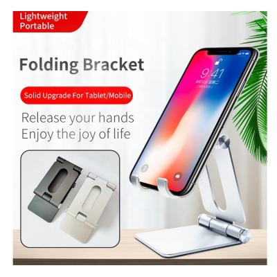 China Fold Adjustable Double Multi-Angle Bracket Mobile Phone Aluminum Alloy Table Stand Tablet Stand for sale