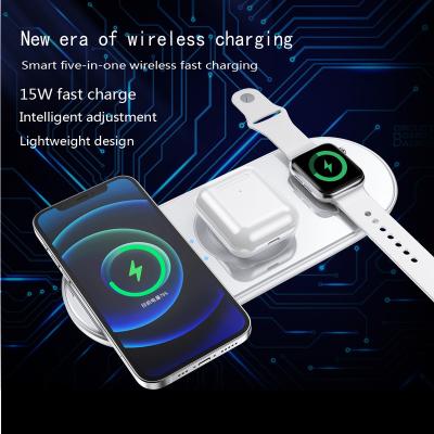 China Mobile Phone 5 in 1 Universal Fast Charging Wireless Charging Station for Phone Watch Earphone for sale