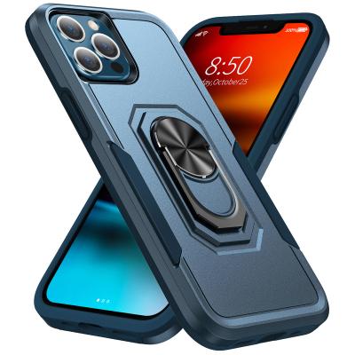 China Anti-Drop Explorer Heavy Duty TPU+PC Anti-drop Phone Case With Magnetic Car Mount With Stand Ring For IP 13 Series for sale