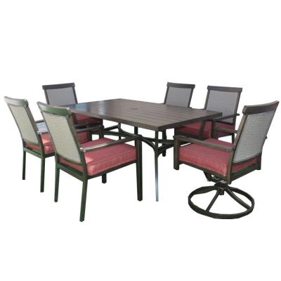 China Modern Outdoor Living Aluminum Patio Furniture 7PC Dining Set for sale