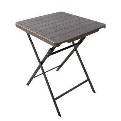 China Faux Modern Outdoor Modern Wooden Metal Patio Garden Bistros Plastic Portable Folding Side Table for sale