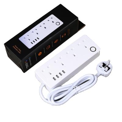 China UKSP10 Amazon Hot Selling 4 USB Ports Plug UK 4 Outlet Smart Wifi Power Strip Everywhere Ports Outlets Plug UK for sale