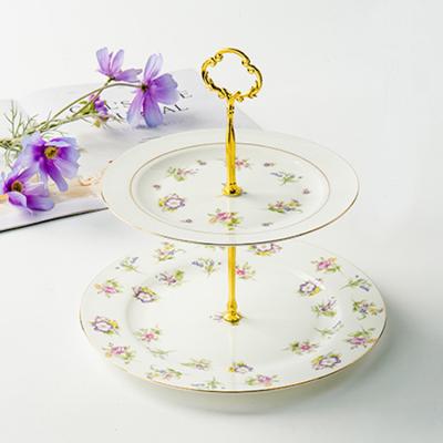 China Nordic Cute Bone China Luxury Dessert Dish Viable 8inch China Ceramic Plates Salad Bowl Cup Cake Stand for sale