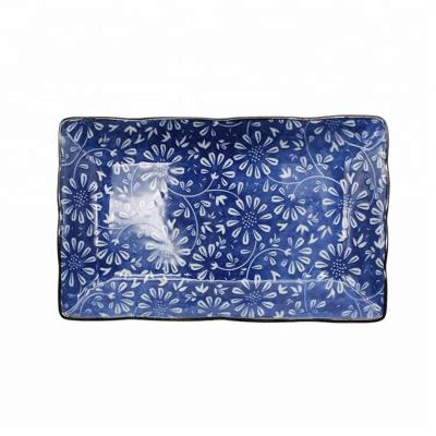 China Sustainable Luxury Rectangular Ceramic Tableware Porcelain Dinnerware for sale