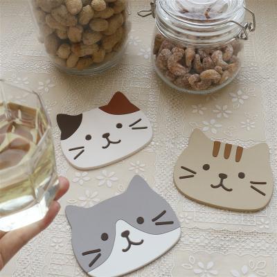 China Cute Sustainable PVC Silicone Kitten Kitchen Table Cup Insulated Non Slip Place Mat for sale