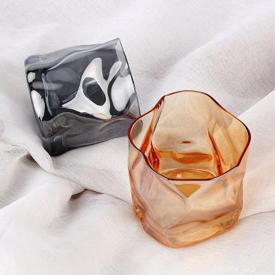 China Viable Best Selling Household Wine Thick Bottom Water Cup High Quality Irregularly Twisted Transparent Glass Set for sale