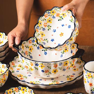 China Sustainable Polish Color Bowl Set For Home High Level Ceramic Tableware Appearance Creative Colored Bowls for sale