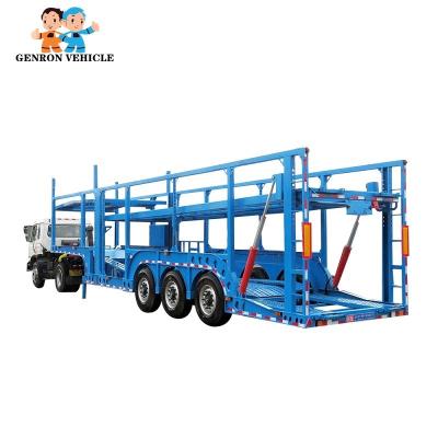 China Mechanical Suspension 2 Axles CCC 6 Units 53ft Semi Car Hauler Trailer for sale