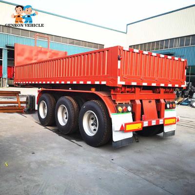 China Heavy Duty  Dry Goods Grain FUWA 800mm Drop Side Semi Trailer for sale