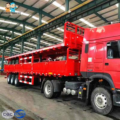 China Heavy Duty Q345B Steel 40 Feet 50T Drop Side Semi Trailer for sale