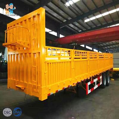 China 13T FUWA Skeletal Fencing Dropside Storage Semi Trailer for sale