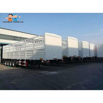 China Fence Wall Air Suspension Quadaxles 60T Cargo Semi Trailer for sale