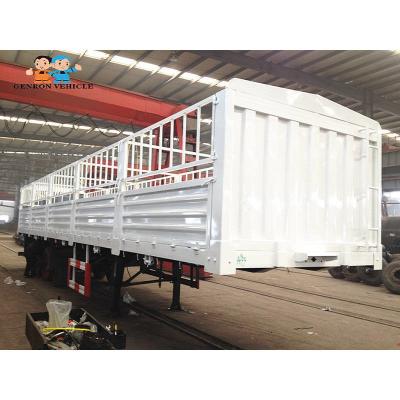 China Animals Transporting 3 Axles Dropside Removable Stake Semi Trailer for sale