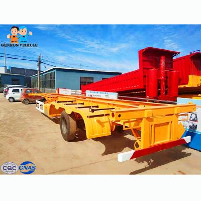 China Flatbed 13T FUWA Axle Twistlock Container Semi Trailer for sale