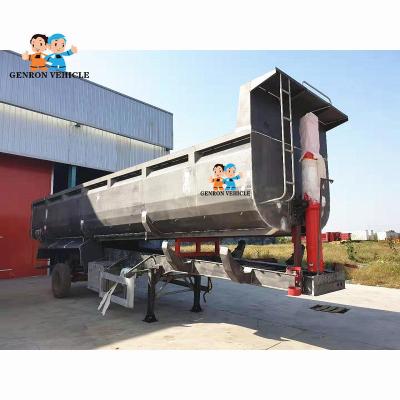 China Heavy Duty Genron Brand U - Type Dump Semi Truck Trailer For Delivery Stones Or Stands for sale