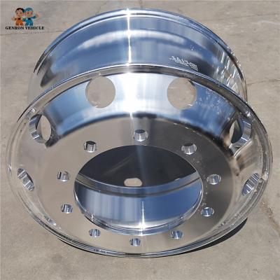 China Aluminum Alloy 12R22.5 22.5 Rim Truck Trailer Spare Parts for sale