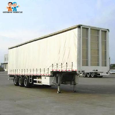 China Suspendierung 90m3 3 Axle Curtain Side Trailers Mechanical zu verkaufen