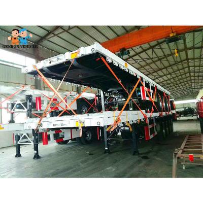 China Three Axle 40ft Flat Bed Semi Trailer With Wide Range Of Uses Container Semi Trailer for sale