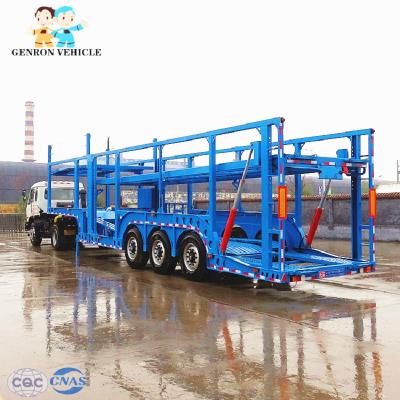 China Electrical Hydraulic 6 Cars Skeletal Sedan Semi Car Hauler Trailer for sale