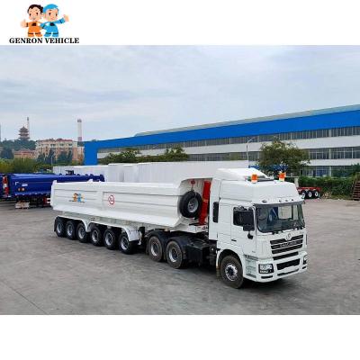 China 80T Heavy Duty U Type Rear Dump Semi Trailers Tipper Semi Trailer Iron Ore Mine for sale