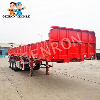 China 30 - 40 Tons Capacity Drop Side Semi Trailer Drop Side Dump Trailer for sale