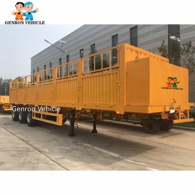 China 3 Axles 13M Q345B/TT700 Steel Fence Side Wall Semi Trailer 28T Double Speed for sale