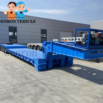 China 18200x3600x1300mm Detachable Gooseneck Low Deck Semi Trailer Truck To Dominican Republic for sale