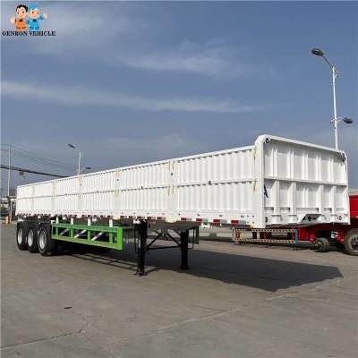 China 3 Axles 50 Tons Side Wall Truck Trailer Container Cargo Container Trailer for sale